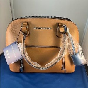 Adrienne Vittadini Dome Satchel with Dangle Tan